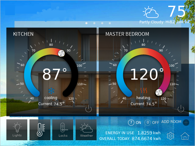 Screenshot of the GUIX home automation.