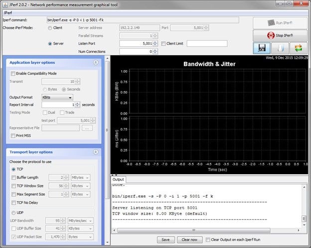 Running the TCP transmit test.